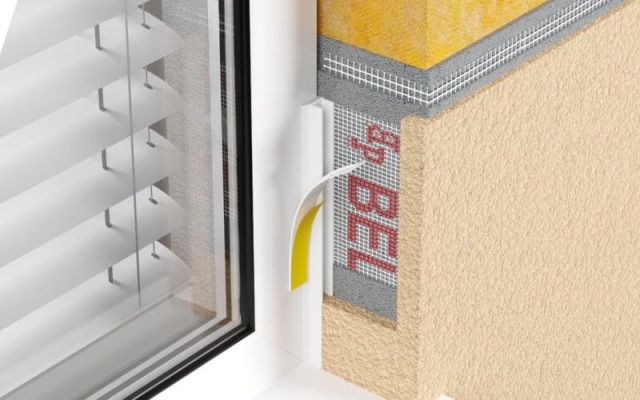 Listwa PVC dylatacyjna przyokienna 3mm z siatką 3m BIAŁA