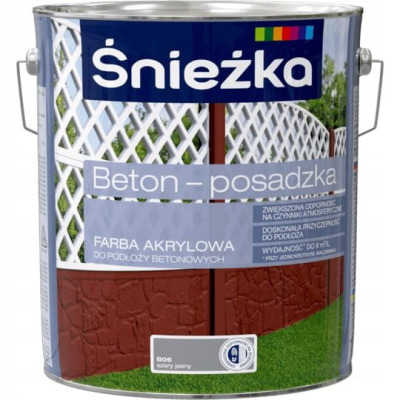Śnieżka Beton Posadzka - Farba akrylowa do podłoży betonowych 5L (szary jasny)