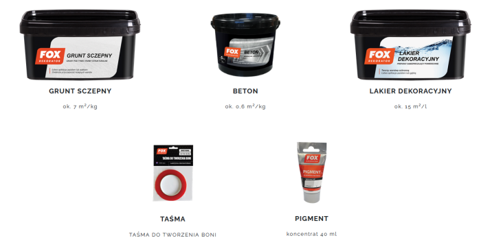 FOX Beton dekoracyjny tynk wapienny 10kg wiadro