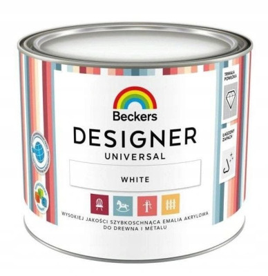 BECKERS akrylowa Emalia Designer Universal White 0,5L Biała