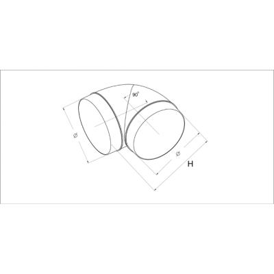 AW Kolano kanału okrągłego 90' (fi 100) (KO100-23/90)