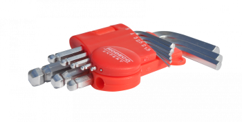 Kpl. 9 kluczy sześciokątnych z kulką ze stali CR-V (1,5-10mm)