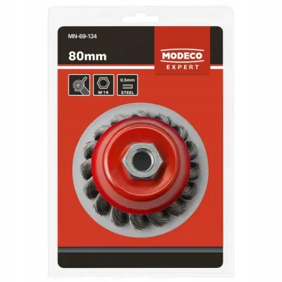 Modeco szczotka doczołowa 80 mm stal do szlifierki kątowej MN‑69‑134