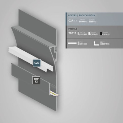 Profil architektoniczny TBP12 LED do suchej zabudowy 2m.