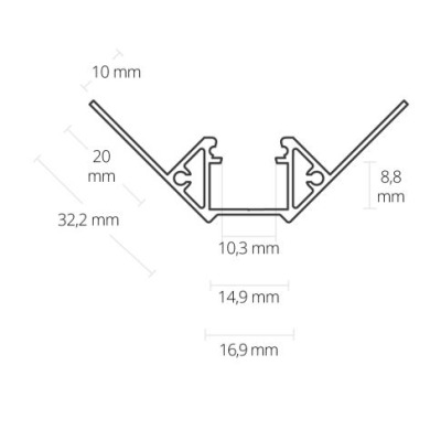 Profil płytkowy FP8 LED narożny 2m.