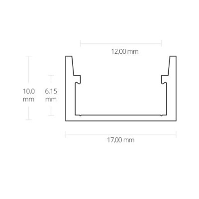 Profil podłogowy BP2 wpustowy 2m. Zestaw z kloszem C57.
