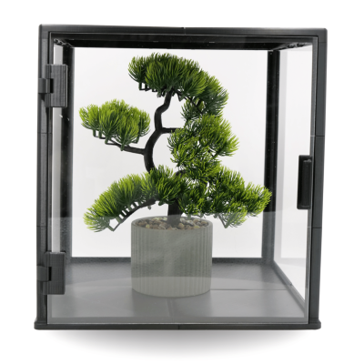 DUŻA GABLOTA LED 30×30×31 cm — PRZESTRONNA WITRYNA KOLEKCJONERSKA Z PODŚWIETLENIEM I SYSTEMEM ANTY-KURZ