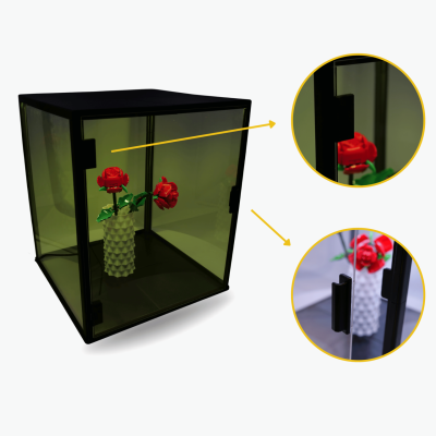 DUŻA GABLOTA LED 30×30×31 cm — PRZESTRONNA WITRYNA KOLEKCJONERSKA Z PODŚWIETLENIEM I SYSTEMEM ANTY-KURZ