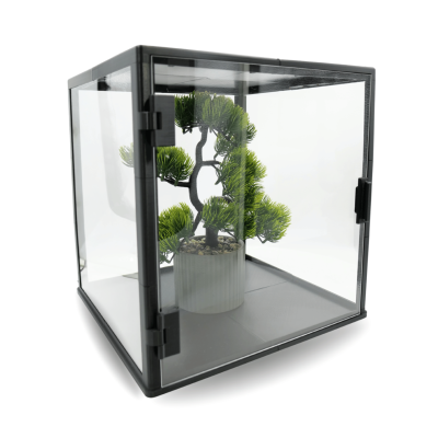 DUŻA GABLOTA LED 30×30×31 cm — PRZESTRONNA WITRYNA KOLEKCJONERSKA Z PODŚWIETLENIEM I SYSTEMEM ANTY-KURZ