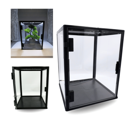 GABLOTA PIONOWA LED 25×25×30 cm — WYSOKA WITRYNA KOLEKCJONERSKA Z OŚWIETLENIEM I OCHRONĄ ANTY-KURZ