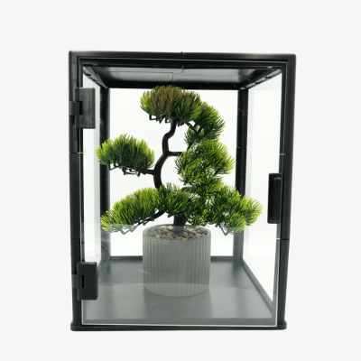 GABLOTA PIONOWA LED 25×25×30 cm — WYSOKA WITRYNA KOLEKCJONERSKA Z OŚWIETLENIEM I OCHRONĄ ANTY-KURZ