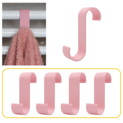 4x Haczyk bezinwazyjny łazienkowy wieszak na grzejnik / kaloryfer różowy