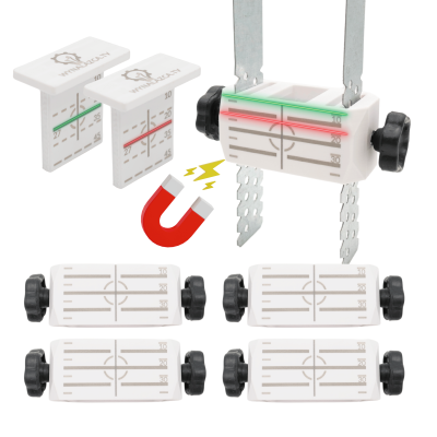 ZESTAW 2x ZNACZNIK NA MAGNES + 4x UCHWYT do poziomowania profili aluminiowych CD60 płyt G-K do lasera