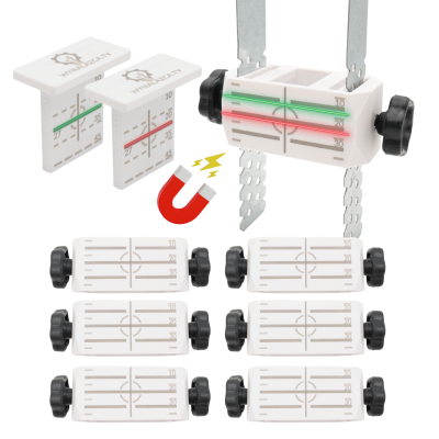 ZESTAW 2x ZNACZNIK NA MAGNES + 6x UCHWYT do poziomowania profili aluminiowych CD60 płyt G-K do lasera