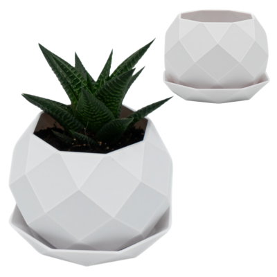 Osłonka na Doniczkę / Doniczka z Podstawką Idealna do Twojego Domu! 10 cm biała