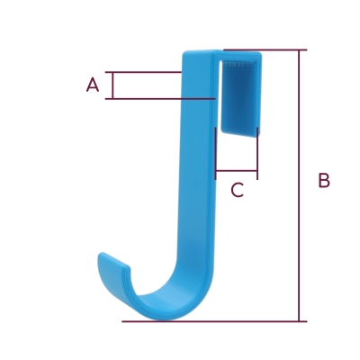 4x Haczyk bezinwazyjny drzwi kabina prysznicowa szafka kaloryfer niebieski