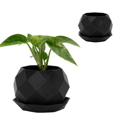 Osłonka na Doniczkę / Doniczka z Podstawką – Idealna do Twojego Domu! 10 cm – czarna