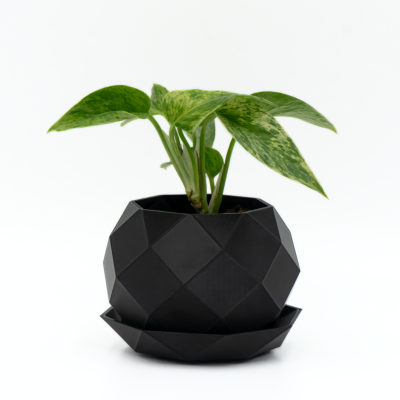 Osłonka na Doniczkę / Doniczka z Podstawką – Idealna do Twojego Domu! 10 cm – czarna