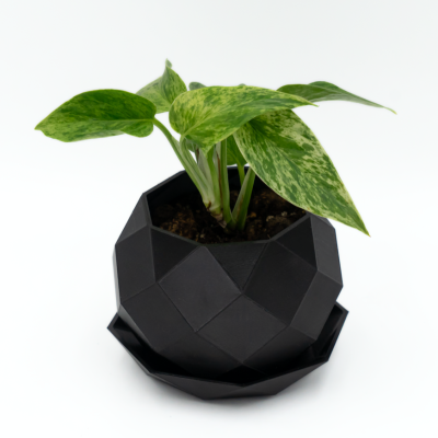 Osłonka na Doniczkę / Doniczka z Podstawką – Idealna do Twojego Domu! 10 cm – czarna