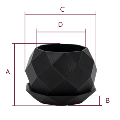 Osłonka na Doniczkę / Doniczka z Podstawką – Idealna do Twojego Domu! 10 cm – czarna