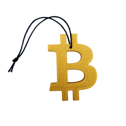 Zawieszka Bitcoin złota 6,9x5cm – idealny gadżet dla fanów kryptowalut