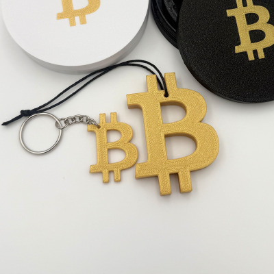 Zawieszka Bitcoin złota 6,9x5cm – idealny gadżet dla fanów kryptowalut