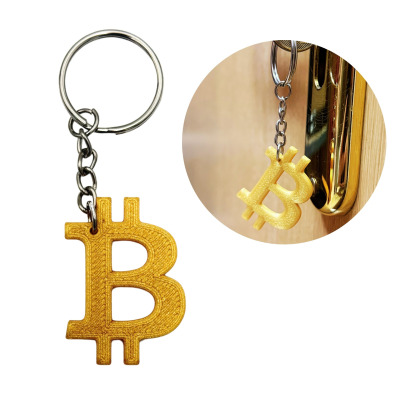 Brelok Bitcoin złoty 3x4cm – na klucze gadżet dla fanów kryptowalut