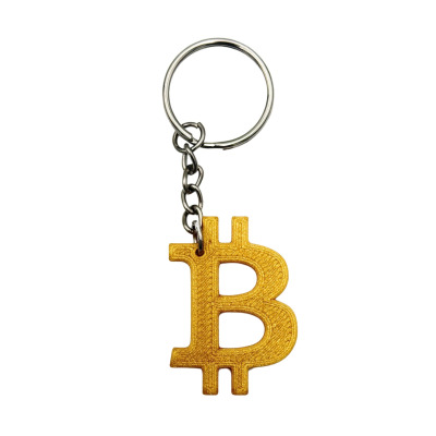 Brelok Bitcoin złoty 3x4cm – na klucze gadżet dla fanów kryptowalut