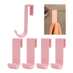 4x Haczyk bezinwazyjny drzwi kabina prysznicowa szafka kaloryfer kolor różowy