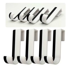 4x Haczyk bezinwazyjny drzwi kabina prysznicowa 7,5cm x 2cm kaloryfer kolor czarno-biały zebra