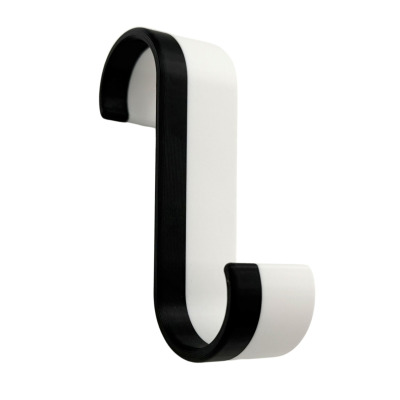 6x haczyki bezinwazyjne do łazienki na grzejnik – czarno-białe (zebra), okrągły kaloryfer 2 cm