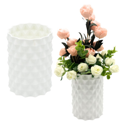 Biały wazonik na sztuczne kwiaty – duży, minimalistyczny design (11×15 cm)
