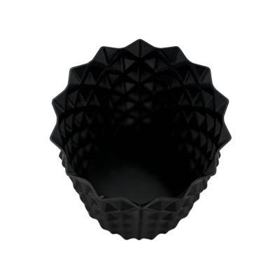 Czarny wazonik na sztuczne kwiaty – duży, minimalistyczny design (11×15 cm)