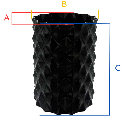 Czarny wazonik na sztuczne kwiaty – duży, minimalistyczny design (11×15 cm)
