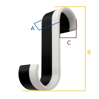 4x haczyki bezinwazyjne do łazienki na grzejnik – czarno-białe (zebra), okrągły kaloryfer 2 cm