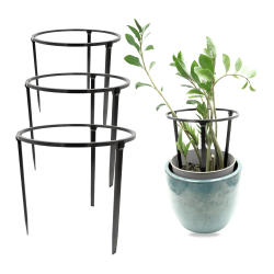 Zestaw 3 podpór do roślin RING – 185/200/220 mm – podpórki pierścieniowe, obejma do kwiatów, doniczek i ogrodu