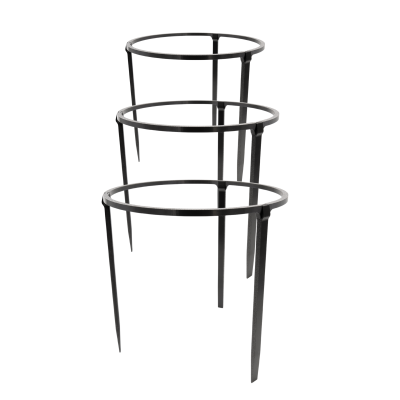 Zestaw 3 podpór do roślin RING – 185/200/220 mm – podpórki pierścieniowe, obejma do kwiatów, doniczek i ogrodu
