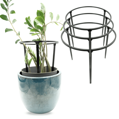 Zestaw 3 podpór do roślin RING – 185/200/220 mm – podpórki pierścieniowe, obejma do kwiatów, doniczek i ogrodu
