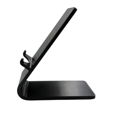 Stojak na telefon czarny – uniwersalny uchwyt na biurko z miejscem na ładowarkę