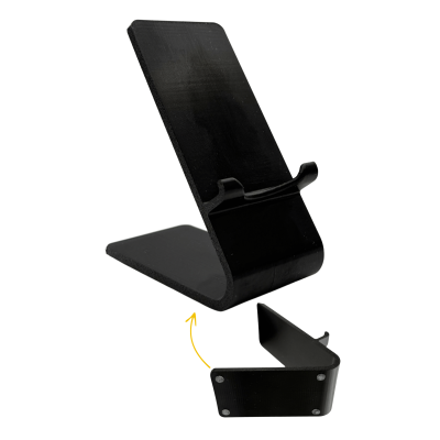 Stojak na telefon czarny – uniwersalny uchwyt na biurko z miejscem na ładowarkę