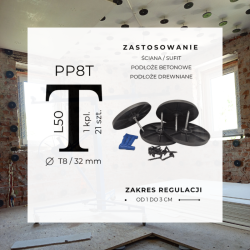 ŚCIANA/SUFIT | PROFIL PUNKTOWY PP8T | 21 SZT.