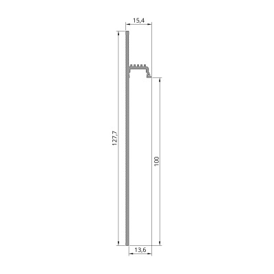 Aluminiowa listwa przypodłogowa podtynkowa 100 mm LED z osłonką, czarna