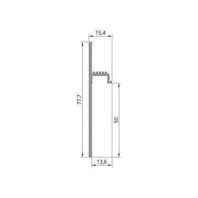 Aluminiowa listwa przypodłogowa podtynkowa 50 mm LED z osłonką, biała