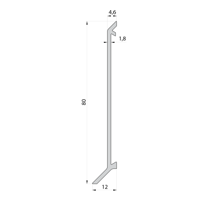 Aluminiowa listwa przypodłogowa 80 mm, biała