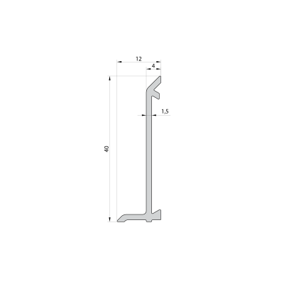 Aluminiowa listwa przypodłogowa 40 mm, biała