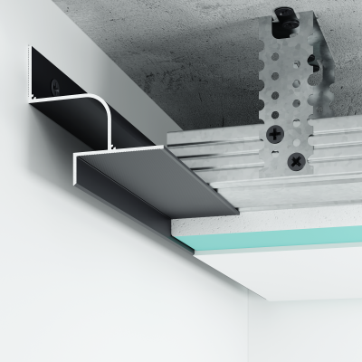 Aluminiowy profil cieniowy Shadow Gap 20 mm z kanałem LED, czarny