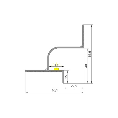 Aluminiowy profil cieniowy Shadow Gap 20 mm z kanałem LED, czarny
