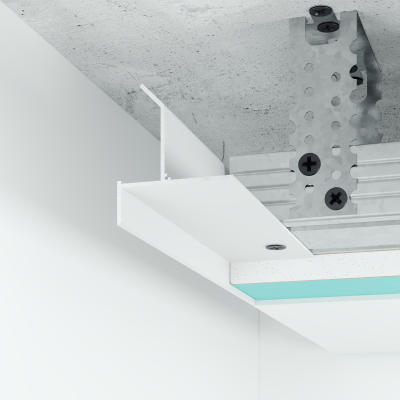 Aluminiowy profil cieniowy Shadow Gap 16 mm z kanałem LED, biały