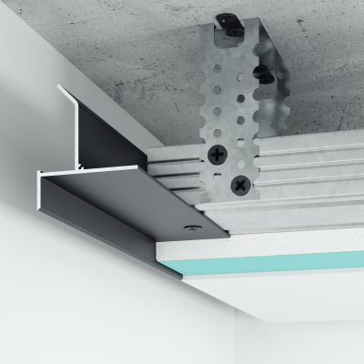 Aluminiowy profil cieniowy Shadow Gap 16 mm z kanałem LED, czarny