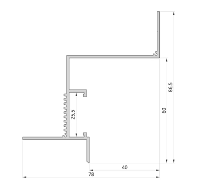 Aluminiowy profil cieniowy Shadow Gap 40 mm z kanałem LED i osłonką, biały